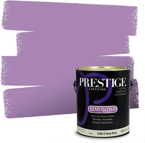 Miniatura 135 de PRESTIGE Pinturas de pintura interior e imprimación en uno, 1 galón, plano, combinación comparable de Sherwin Williams* Kimono Violet*
