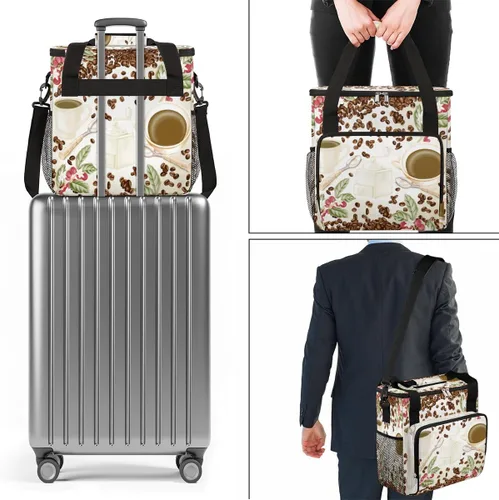 Miniatura 7 de Bolsa de transporte con diseño de acuarela para cafetera de granos de café, bolsa tote de almacenamiento y viaje para café, compatible con cafetera