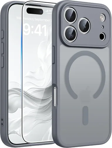 Miniatura 439 de FNTCASE Funda para iPhone 17 Pro: Fundas delgadas translúcidas de color azul claro compatibles con MagSafe, protección completa de la cámara