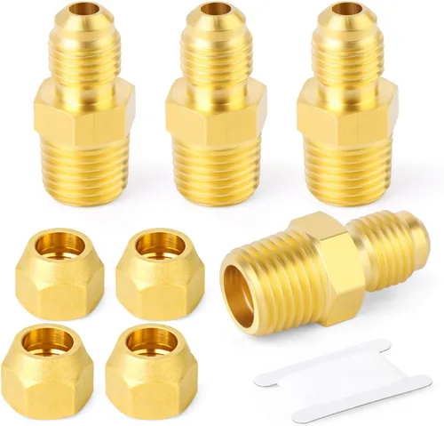 Miniatura 13 de GASHER Adaptador de codo de montaje de tubo de latón de 1/2 pulgada flare x 1/2 pulgada NPT macho Pipe