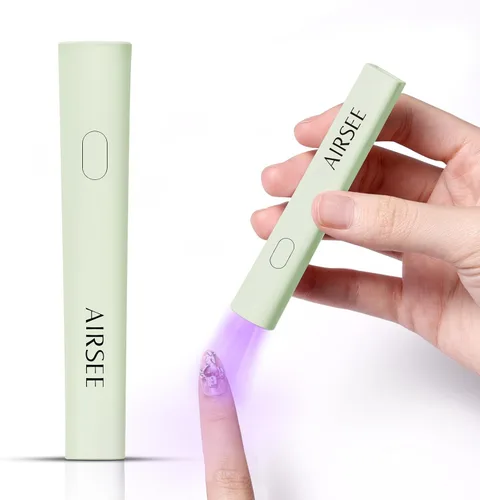 Miniatura 9 de AIRSEE Mini luz UV de mano para uñas de gel, lámparas de uñas recargables portátiles, 2 temporizadores para decoración de pegamento de diamantes