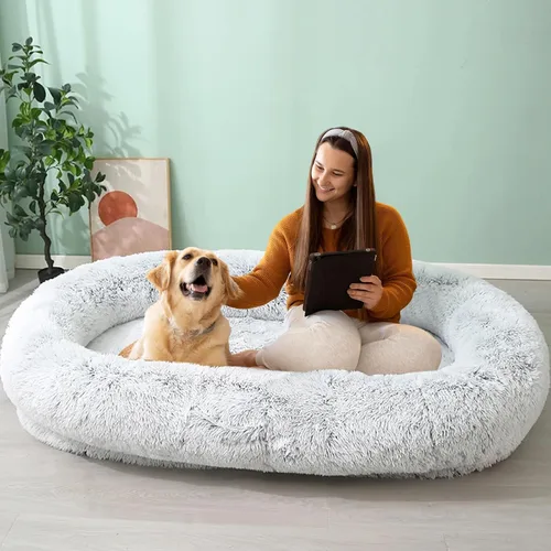 Miniatura 43 de JOLLYVOGUE - Cama para perros y gatos, cama relajante y antiestrés para mascotas y perros pequeños, cojín esponjoso en forma de dona para mascotas