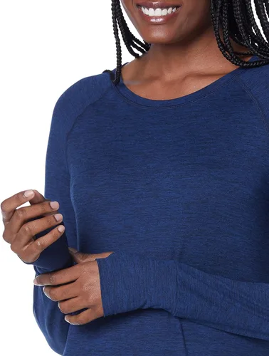 Miniatura 4 de Tienda Essentials Womens Brushed Tech Stretch Long-Sleeve Crewneck Shirt (Available in Plus Size)