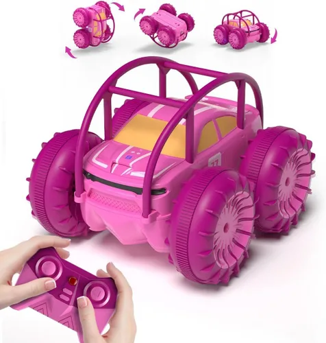 Miniatura 7 de Coche de control remoto, carga directa rápida, coches RC anfibios giratorios de 360° con LED recargable, coche de acrobacias 2.4Ghz 4WD todo