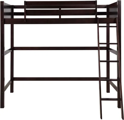 Miniatura 4 de Harper & Bright Designs Cama tipo loft de tamaño individual con escalera, marco de cama loft de madera para niños, adolescentes y adultos (expreso)