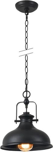 GZBtech Lámpara colgante de cúpula industrial, cadena de metal ajustable de 1 luz, luz colgante de granja de 50.5 pulgadas, accesorio de iluminación