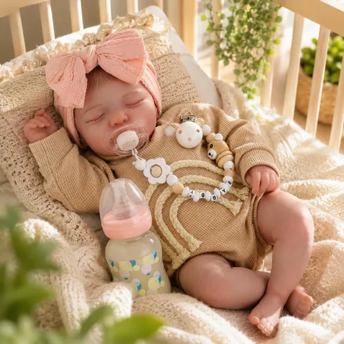 Miniatura 3 de KSBD Muñecas de bebé realistas Reborn de 20 pulgadas, muñecas de bebé recién nacidas realistas de la vida real, cuerpo de tela suave con accesorios