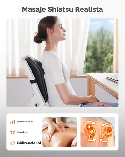 Miniatura 4 de Masajeador de cuello y espalda con calor, masajeadores eléctricos para cuello y espalda, almohada de masaje 3D para espalda, cuello, hombros, alivio