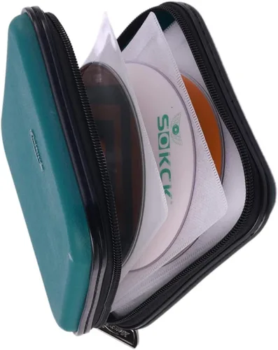 Miniatura 14 de Cartera de CD DVD, Capacidad de 32 Unidades, Resistente, Funda para Discos de DVD/CD para Coche, Disco de Almacenamiento Portátil para DVD/VCD