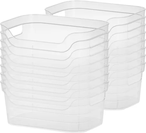 Miniatura 14 de Sterilite Contenedor de almacenamiento pulido con frente de pala abierta de 7 x 11 x 14.25 pulgadas con cómodas asas pasantes para organización