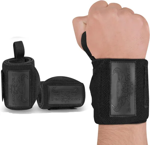 Miniatura 2 de BEAST RAGE Muñequeras para levantamiento de pesas, correas de levantamiento ajustables con lazo para el pulgar para un mejor apoyo en el gimnasio
