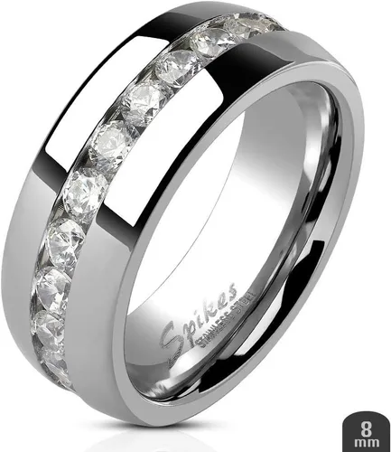 Miniatura 6 de His and Hers conjunto de anillos de boda de acero inoxidable y anillo de bodas infinito