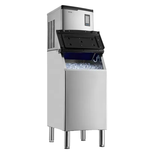 Miniatura 10 de VEVOR Commercial Ice Maker Machine, 300LBS/24H Ice-Making Machine, Ice Maker with 300LBS Stainless Steel Storage Bin, Auto Self-Cleaning, and