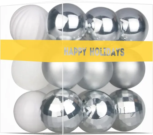 Miniatura 18 de Bolas de Navidad Grandes de 3.2" en Azul Bebé - Adornos para Árbol de Navidad, Bolas Colgantes Inastillables para Cumpleaños, Halloween, Boda