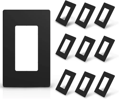 Miniatura 20 de ELEGRP Placas de pared decorativas sin tornillos de 1 gang, tamaño estándar, cubierta de placa frontal termoplástica irrompible para interruptor