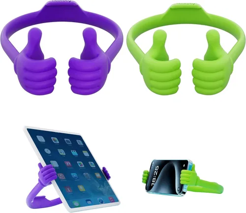 Miniatura 11 de Honsky Soporte para Teléfono Celular Paquete de 2, Soporte Perezoso para Teléfono Thumbs Up, Base Flexible Ajustable Universal para Todos