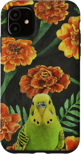 Miniatura 6 de iPhone XS Max Parakeet Budgie Orange Yellow Marigolds Flower Pattern Case