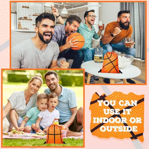 Miniatura 4 de Eccliy 24 bolsas de baloncesto con cordón para deportes, gimnasio, con cordón para baloncesto, regalos para adultos
