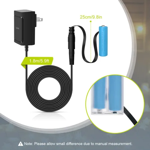 Miniatura 3 de Adaptador de fuente de alimentación AC Lenink para batería AA, reemplaza 2 baterías AA para farol de calabaza, luz LED, termostato, lámpara de mesa