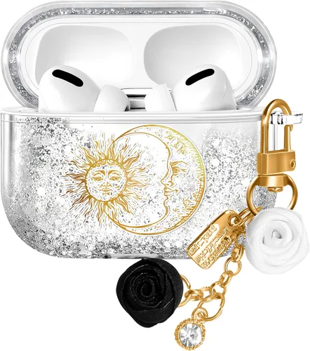 Miniatura 28 de Funda para Apple para Airpods 4 Case 2024 - Arena Movediza Líquida Arte Artístico Estético Funda Mujer Chica Mujeres Brillante Brillo Purpurina