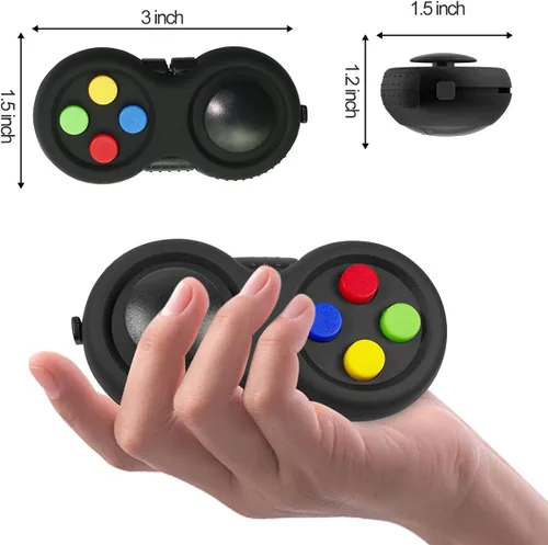 Miniatura 2 de Mini Fidget botón controlador pad juguetes para niños adultos con ansiedad y autismo (negro y mezcla)