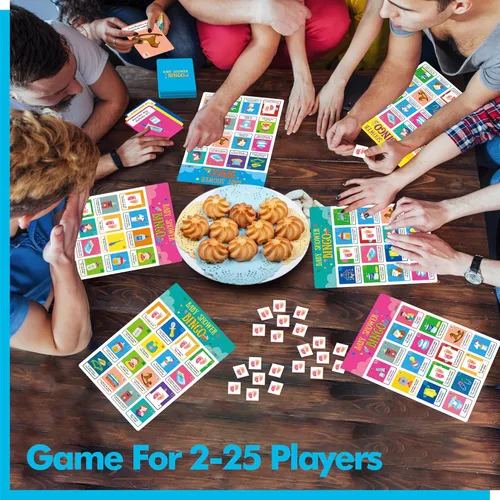 Miniatura 2 de Gethelud Juego de bingo para baby shower, 25 tarjetas de bingo bilingües en español e inglés para fiesta de revelación de género, baby shower