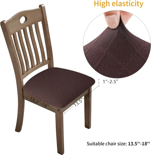 Miniatura 3 de Fuloon Fundas Elásticas para Asientos de Silla 4 PCS, Fundas para Sillas de Comedor Removibles y Lavables Anti-Polvo Fundas Protectoras