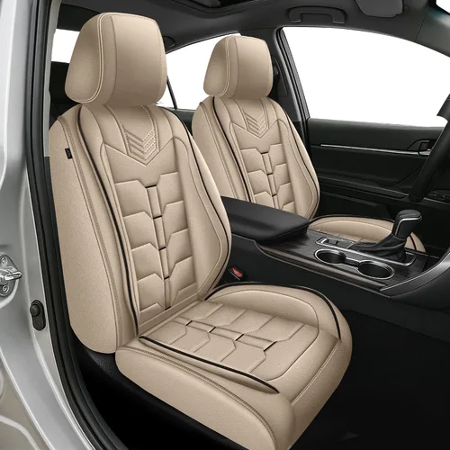 Miniatura 20 de IKABEVEM Fundas de asiento para Nissan Pathfinder 2011-2024 2025 2026, 2 piezas, fundas de asiento delantero de automóvil, de piel sintética