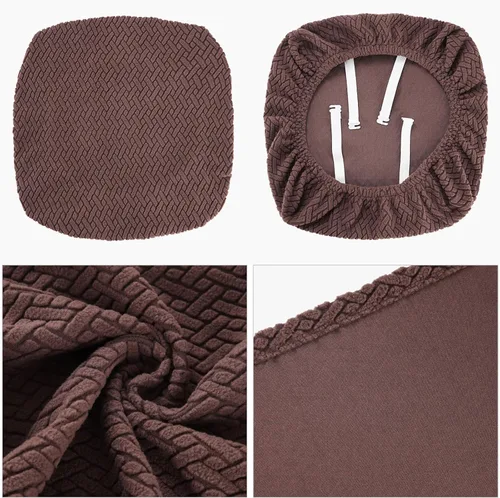 Miniatura 5 de Fuloon Fundas Elásticas para Cojines de Asiento 6 Piezas, Fundas Lavables para Asientos de Sillas, Fundas para Sillas de Comedor para Hotel