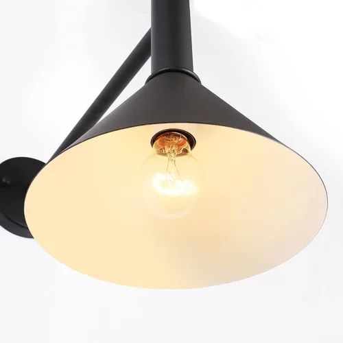 Miniatura 9 de Lámpara de granero de cuello de cisne negro satinado de 19 pulgadas con brazo de extensión largo de 15 pulgadas, aplique de pared de granja