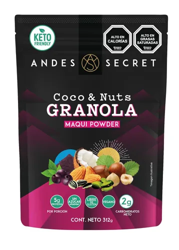 Miniatura 11 de Andes Secret Granola de cacao - Almendras, avellanas - Granola keto alta en proteínas sin azúcar, granos y gluten - 11 oz (1 paquete)