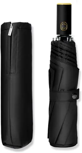 Miniatura 38 de Cuby Paraguas UV compacto plegable paraguas ligero portátil manual paraguas de viaje para resistente a la lluvia y 99% de protección UV con Negro