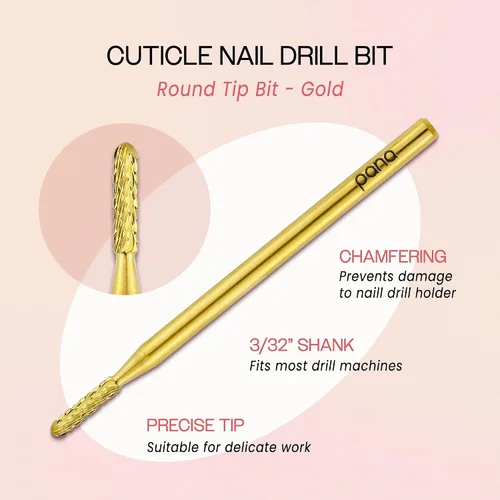 Miniatura 2 de PANA - Broca de carburo de 3/32" para limpieza de cutículas de uñas, para eliminar piel muerta, quitar esmalte en gel y acrílico, limpiador debajo