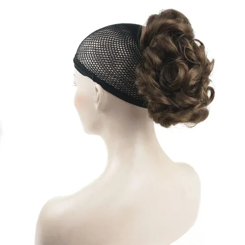 Miniatura 11 de Aimole Extensiones de clip de garra sintética de dama de cola de caballo gris rizado corto (48T)