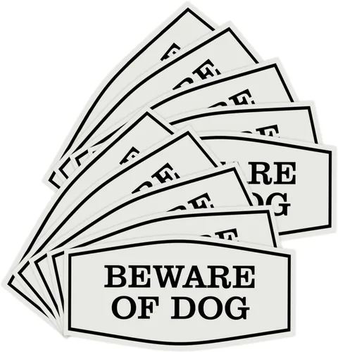 Miniatura 46 de All Quality Fancy Beware of Dog Letrero Material duradero Señales de seguridad para el hogar Fácil de instalar (negro/oro), mediano, 1 paquete