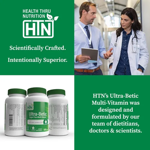Miniatura 5 de Health Thru Nutrition Ultra-Betic Multivitamínico 120 unidades Apoya el nervio, la visión, la energía con ALA, licopeno Sin OMG, etiqueta