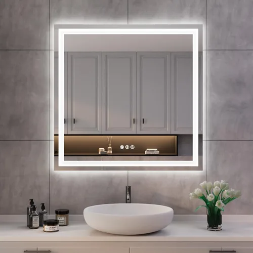 Miniatura 59 de ISKM Espejo LED con marco para baño de 40"x30", espejo de baño LED regulable con luces, antivaho, espejo iluminado frontal y retroiluminado de 3