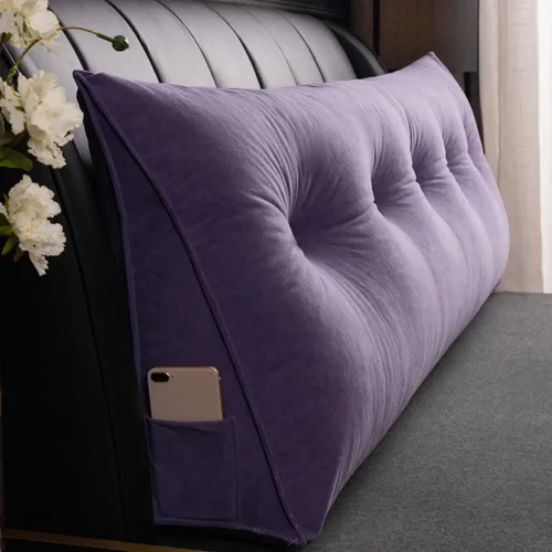 Miniatura 10 de Almohada triangular para cabecero, cojín triangular de color sólido, almohada de descanso en cama, almohada extraíble con soporte de cuña grande