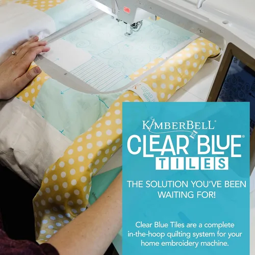 Miniatura 2 de Kimberbell Azulejos azules transparentes: juego esencial (32 piezas y 372 archivos de bordado) - Sistema completo para diseños personalizados