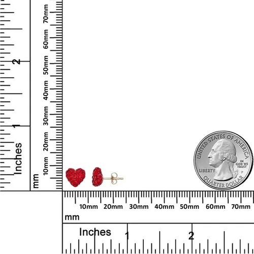 Miniatura 3 de AVORA Aretes de oro amarillo de 10 quilates de 0.315 in con cristales Swarovski