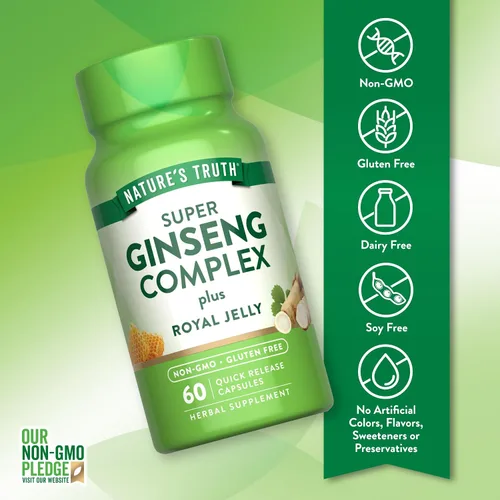 Miniatura 3 de Super Ginseng Complex 60 cápsulas con jalea real de extracto de ginseng sin OMG, suplemento sin gluten por Nature's Truth