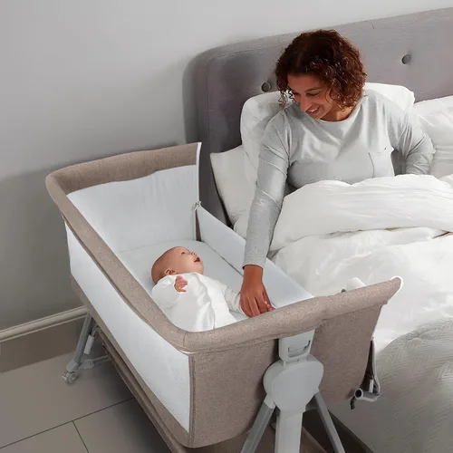 Miniatura 6 de Cowiewie Moisés Junto a la Cama, Moisés para Bebé con 7 Alturas Ajustables, Moisés Junto a la Cama para Bebé con Almacenamiento, Malla Transpirable