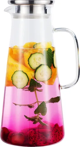 Miniatura 11 de Karafu - Jarra de vidrio de 68 oz/2 l con tapa, jarra de agua resistente al calor para agua caliente/fría, té helado y bebidas de zumo
