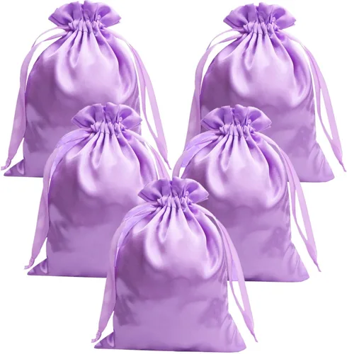 Miniatura 10 de 35 Piezas Bolsas de Regalo de Satén Beige de 5 x 7 Pulgadas - Bolsas de Baby Shower - Bolsas de Favores de Boda - Bolsa de Tela con Cordón - Bolsas