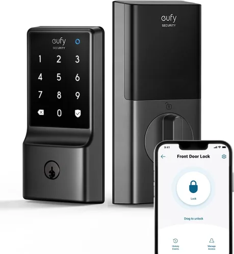 eufy Security Smart Lock C210, Cerradura de Puerta de Entrada sin Llave, Cerradura de Seguridad WiFi Integrada, Cerradura de Puerta Inteligente, No