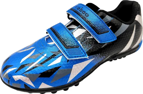 Zapatos de fútbol de césped para niños y niñas, tacos de fútbol con correa ajustable de velcro (bebéniño pequeño)