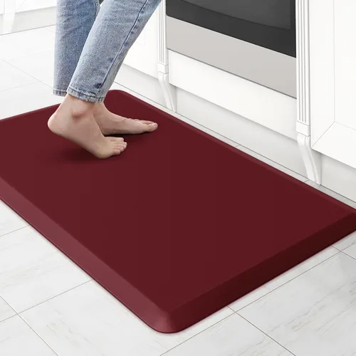 Miniatura 36 de KitchenClouds Alfombra de cocina acolchada anti fatiga, 17.3 x 60 pulgadas, impermeable, antideslizante, tapete de escritorio cómodo, para cocina