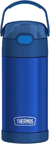 THERMOS FUNTAINER - Botella de acero inoxidable con aislamiento al vacío y sorbete, capacidad de 12 onzas, para niños, azul Azul marino
