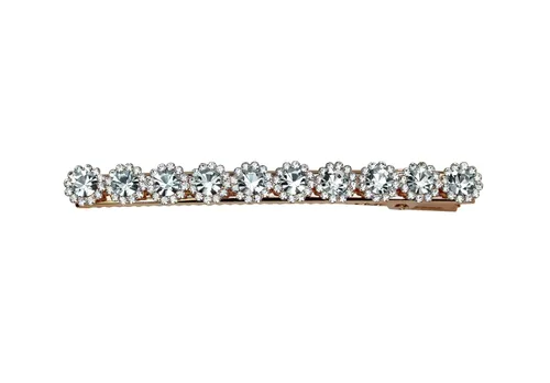 Miniatura 10 de Faship Preciosa pinza de pelo de cocodrilo floral de cristal negro