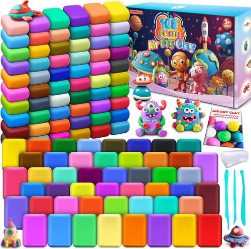 Miniatura 10 de Magic Clay - Arcilla seca al aire 124 colores, arcilla para modelar para niños con herramientas, suave y ultraligera, juguetes regalos para niños